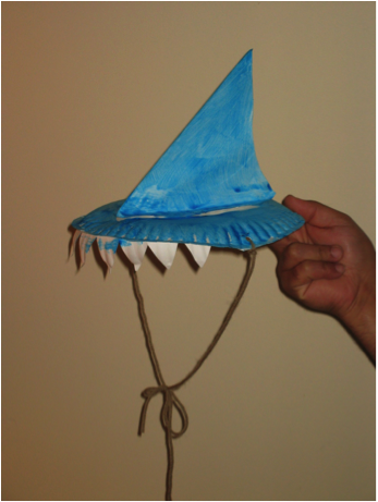 A shark hat paper craft activity.