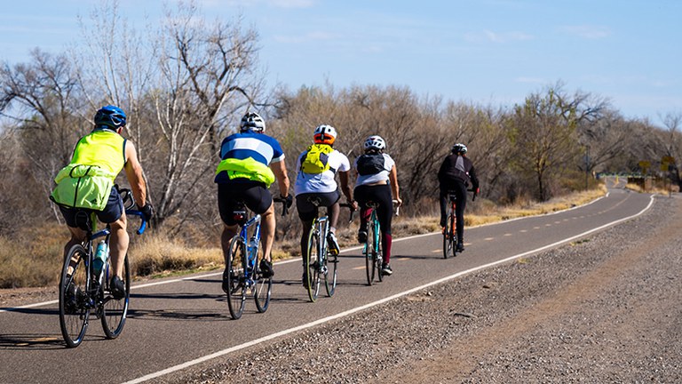 Paved Bike Path Bosque 3 Section Highlight Block