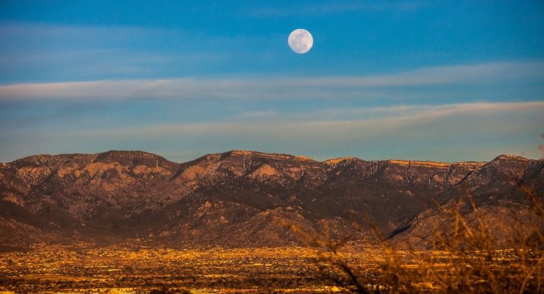 Moonrise Over the Sandias Section Block