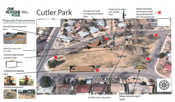 Graphic depicting the proposed improvements to Cutler Park