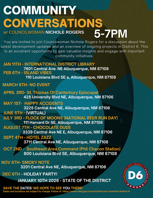 Revised: 2025 District 6 Community Conversations Flyer