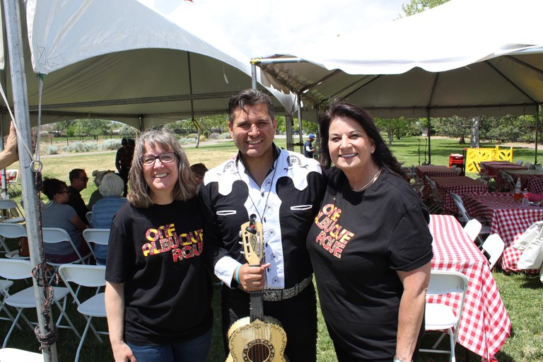 Mariachi Singer Orlando Marquez with City Councilor Renée Grout, and Council Policy Analyst Rachel Miller