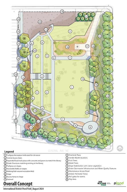 Concept map for the International District Pond.