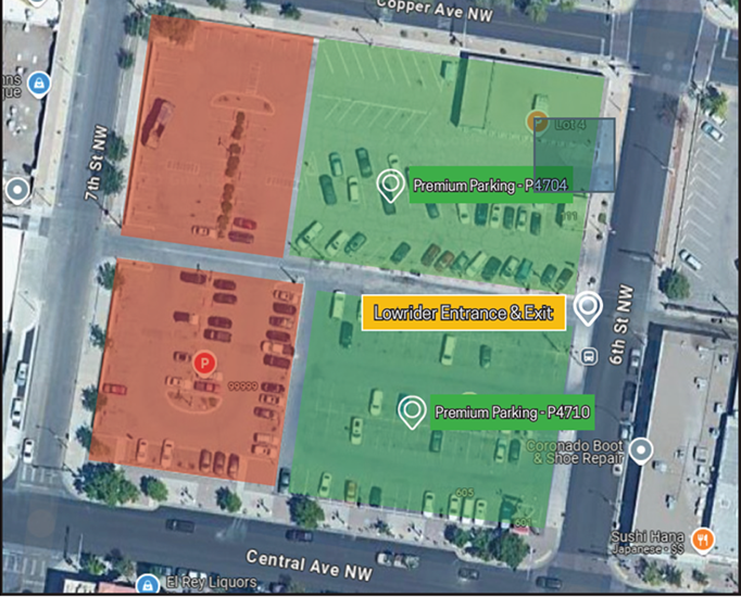 Park and Chill Cruising Pilot Program Parking Area Map