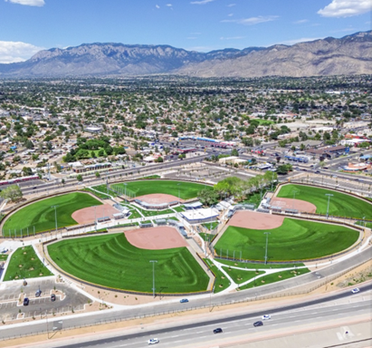 Aerial Photo of renovated ball parks at Los Altos Park