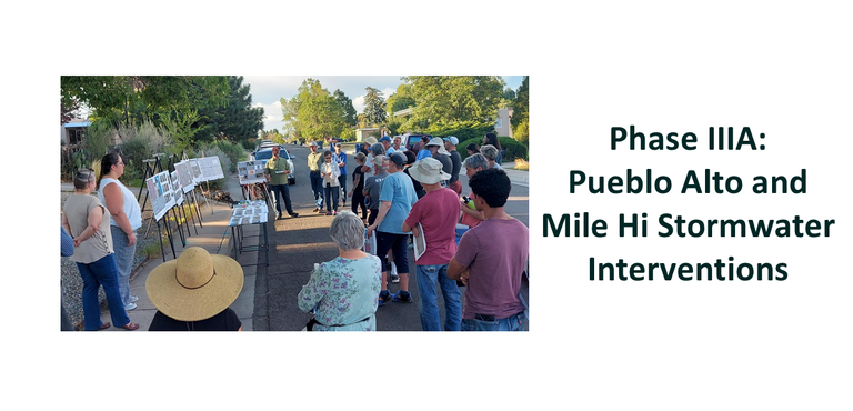 Pueblo Alto and Mile Hi Neighbors view stormwater intervention concepts Aug. 8 2024