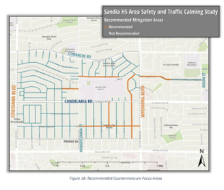 Map view of the Sandia High School Safety and Traffic Mitigation areas