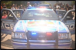 A Police Cruiser modded as a lowrider.