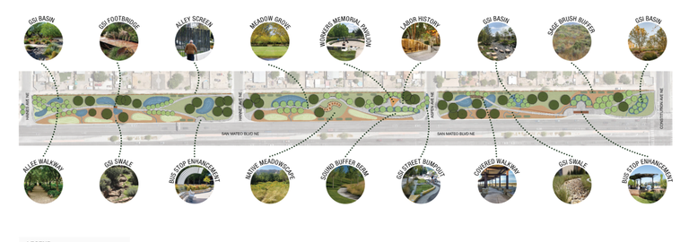 Graphic representation of planned improvements to Workers' Memorial Park