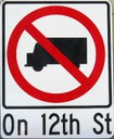 No Trucks Allowed Sign Image
