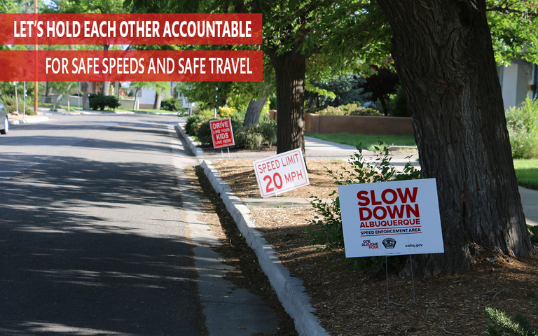 Let's hold each other accountable for safe speeds and safe travel with slow down signs.