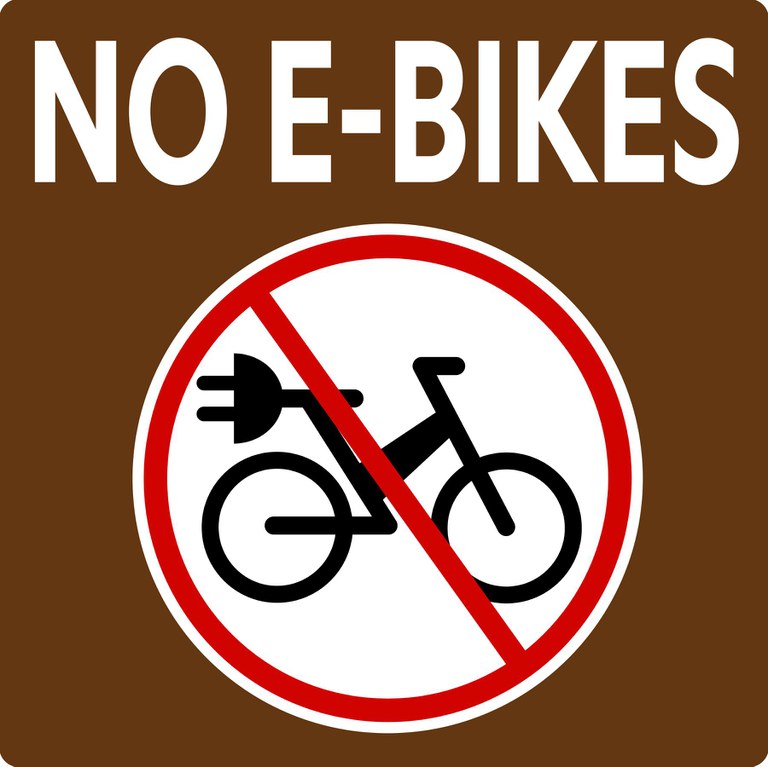 No E-Bikes Sign