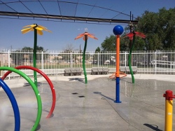 An image of Wells Park Spray Pad, which opened in the summer of 2012.