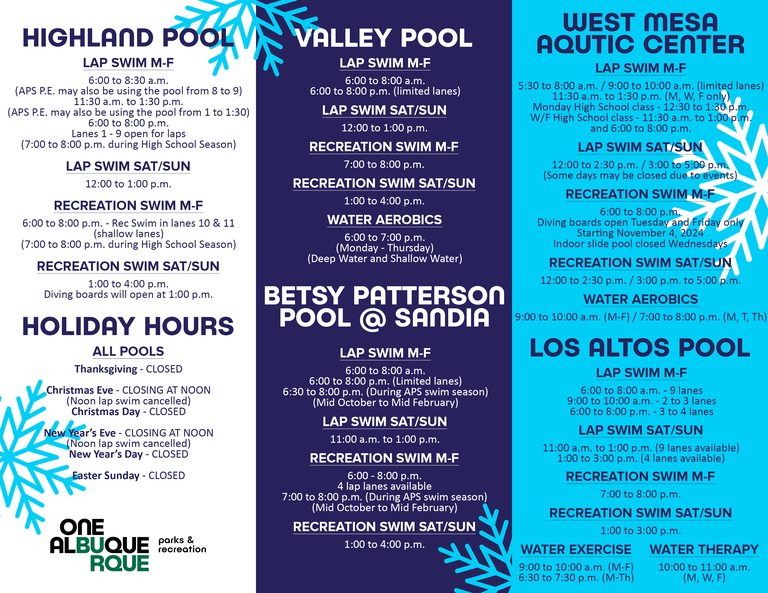 Aquatics Fall Hours