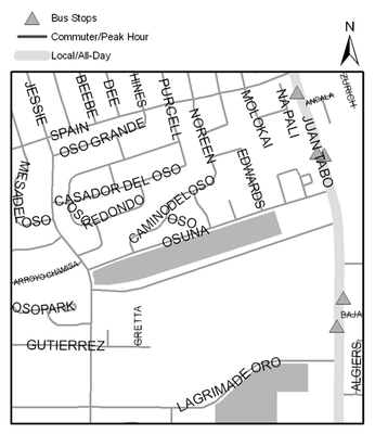 Map of El Oso Grande and Bear Canyon Trails