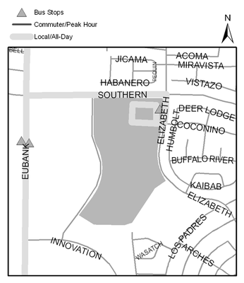 Map of Manzano Mesa Multigenerational Center