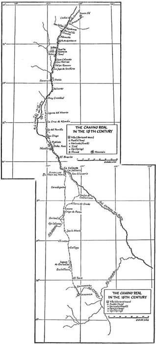 Map - Camino Real 18th Century