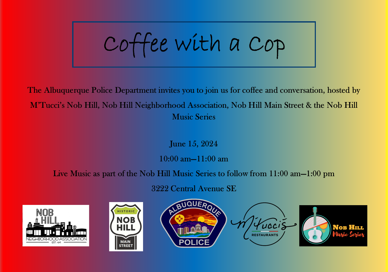 University Area Command June 2024 Coffee with a Cop
