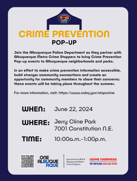 Crime Prevention Pop-Up Flyer