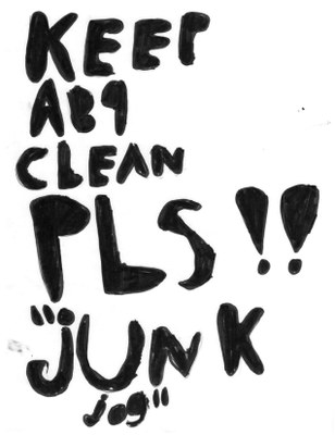A hand-drawn image that says Junk Jog in black marker.