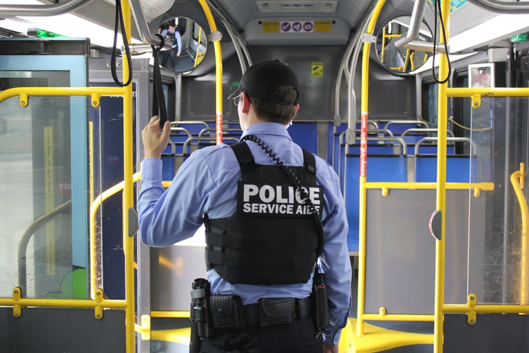 PSAs ride ABQ RIDE buses in the Central corridor.