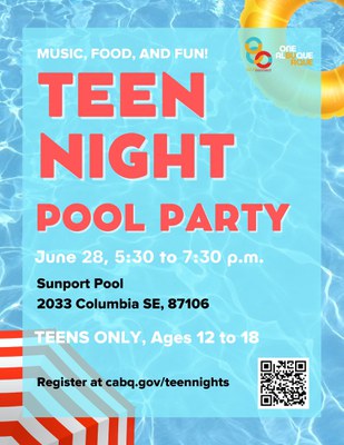 Pool teen night 2024 Flyer