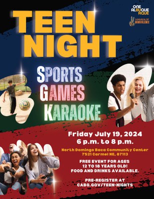 2024 Teen Nights Game Night Flyer.